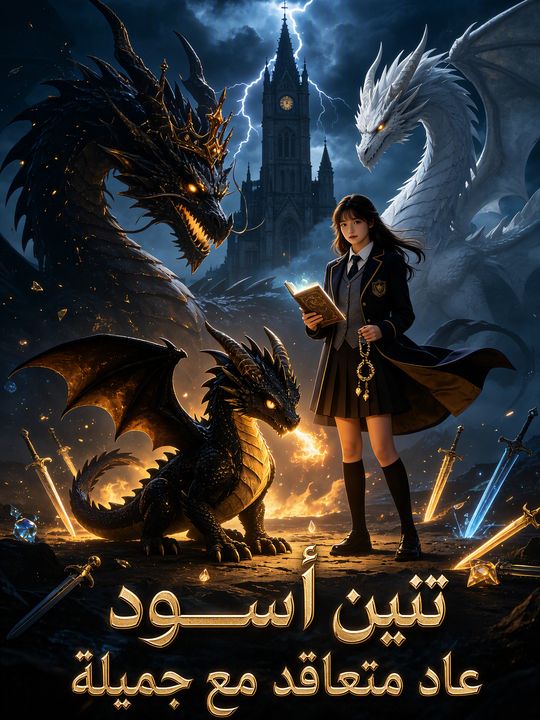 تنين أسود عاد متعاقد مع جميلة