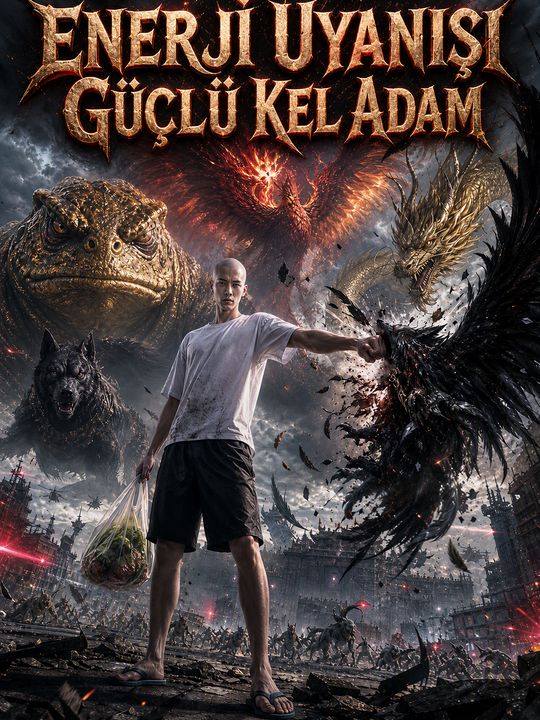 Enerji uyanışı Güçlü kel adam