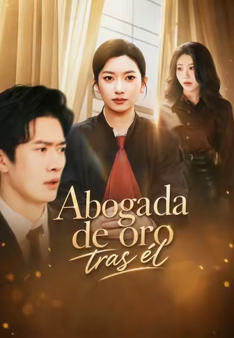 Abogada de oro tras él
