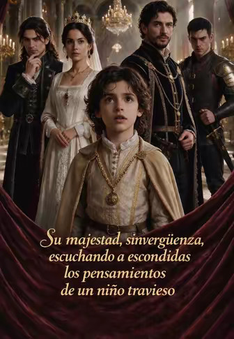 Su majestad, sinvergüenza, escuchando a escondidas los pensamientos de un niño travieso