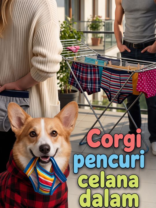Corgi pencuri celana dalam