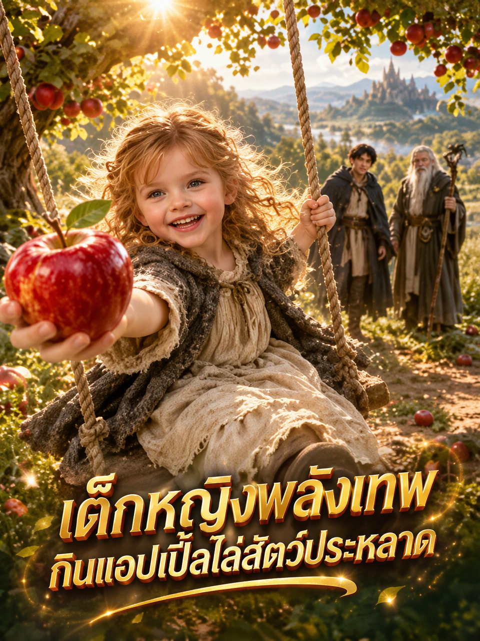 เด็กหญิงพลังเทพ กินแอปเปิ้ลไล่สัตว์ประหลาด