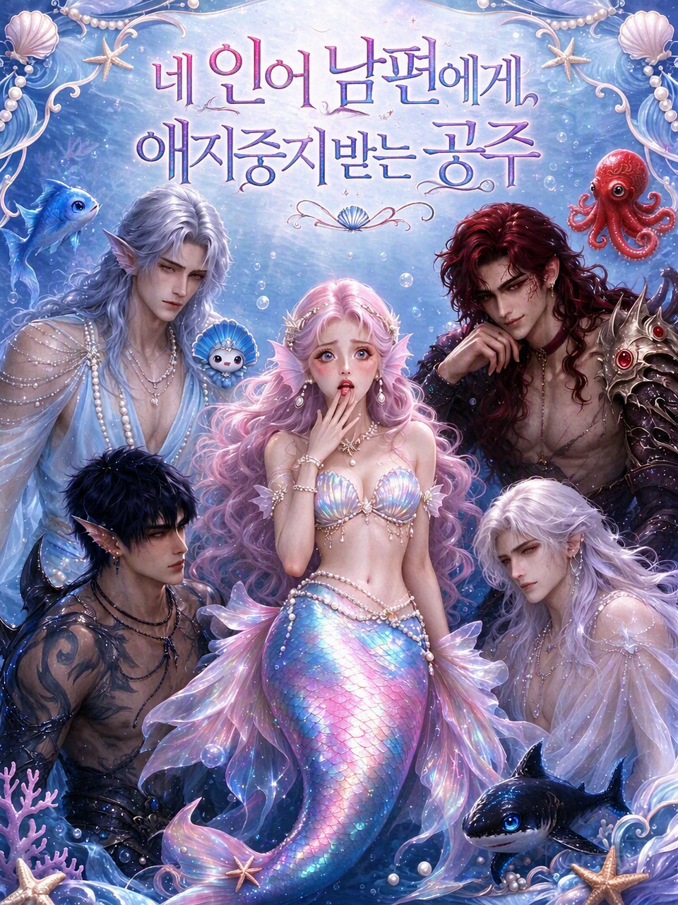 네 인어 남편에게 애지중지 받는 공주