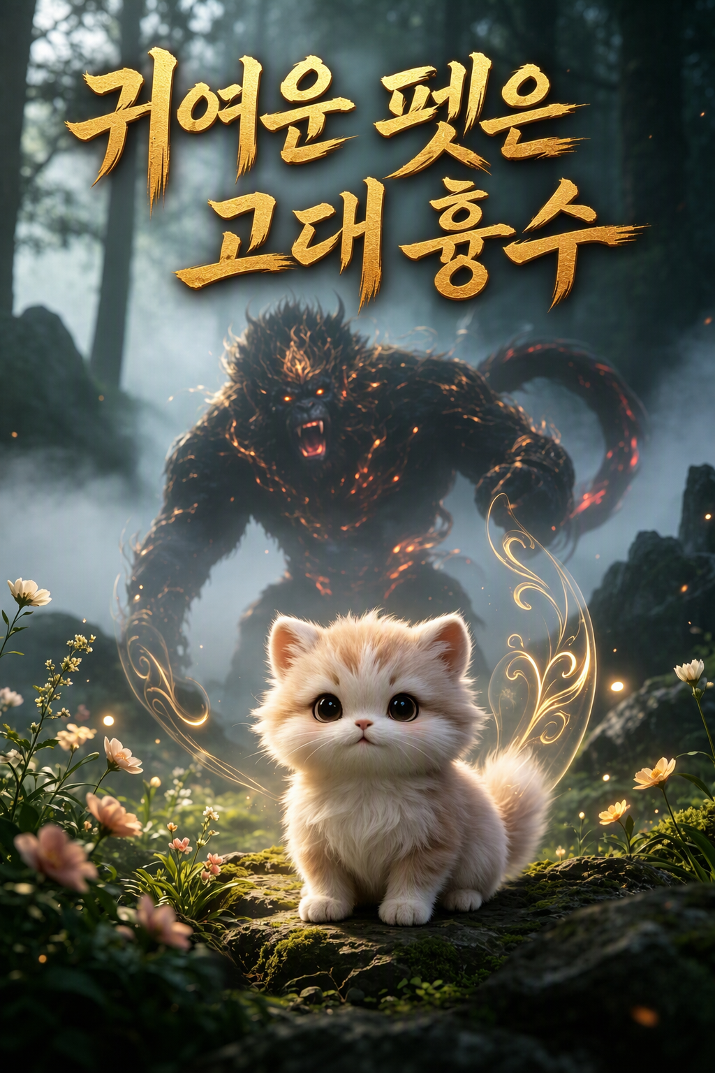 귀여운 펫은 고대 흉수