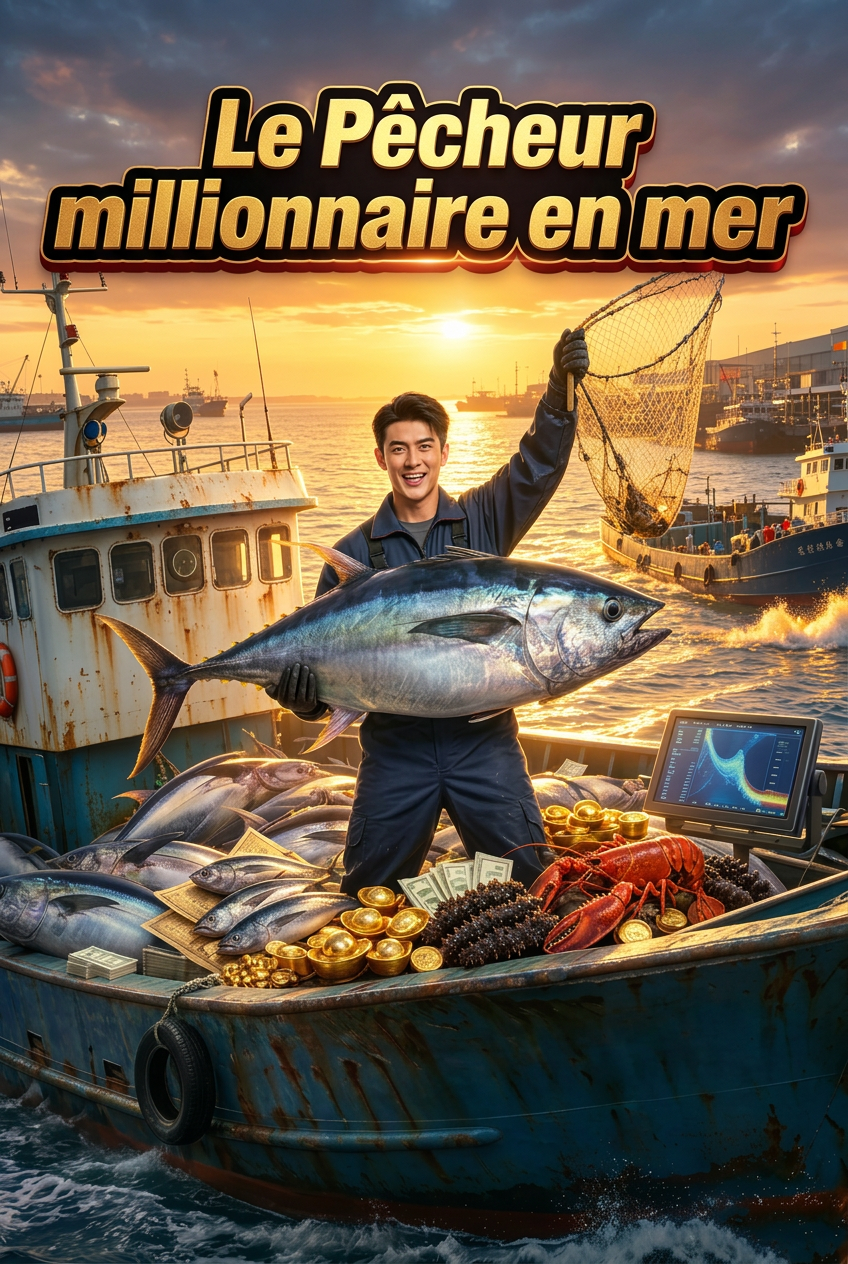 Le Pêcheur millionnaire en mer